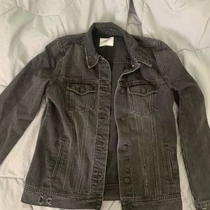 Black jean jacket in a size medium tall.